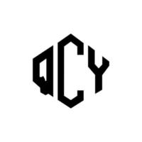 création de logo de lettre qcy avec forme de polygone. création de logo en forme de polygone et de cube qcy. modèle de logo vectoriel qcy hexagone couleurs blanches et noires. monogramme qcy, logo d'entreprise et immobilier.