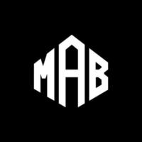 création de logo de lettre mab avec forme de polygone. création de logo en forme de polygone et de cube mab. modèle de logo vectoriel mab hexagone couleurs blanches et noires. monogramme mab, logo d'entreprise et immobilier.