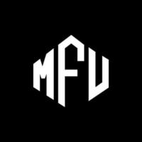 création de logo de lettre mfu avec forme de polygone. création de logo en forme de polygone et de cube mfu. modèle de logo vectoriel hexagonal mfu couleurs blanches et noires. monogramme mfu, logo commercial et immobilier.