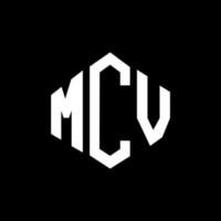 création de logo de lettre mcv avec forme de polygone. création de logo en forme de polygone et de cube mcv. modèle de logo vectoriel hexagone mcv couleurs blanches et noires. monogramme mcv, logo d'entreprise et immobilier.