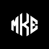 création de logo de lettre mke avec forme de polygone. création de logo en forme de polygone et de cube mke. modèle de logo vectoriel mke hexagone couleurs blanches et noires. monogramme mke, logo d'entreprise et immobilier.