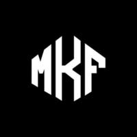 création de logo de lettre mkf avec forme de polygone. création de logo en forme de polygone et de cube mkf. modèle de logo vectoriel hexagonal mkf couleurs blanches et noires. monogramme mkf, logo d'entreprise et immobilier.