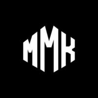 création de logo de lettre mmk avec forme de polygone. création de logo en forme de polygone et de cube mmk. modèle de logo vectoriel mmk hexagone couleurs blanches et noires. monogramme mmk, logo d'entreprise et immobilier.