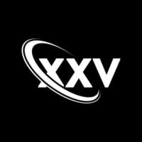 logo xxv. xxv lettre. création de logo de lettre xxv. initiales xxv logo lié avec cercle et logo monogramme majuscule. xxv typographie pour la technologie, les affaires et la marque immobilière. vecteur