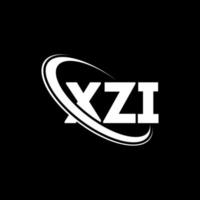 logo xzi. lettre xzi. création de logo de lettre xzi. initiales logo xzi liées avec un cercle et un logo monogramme majuscule. typographie xzi pour la technologie, les affaires et la marque immobilière. vecteur
