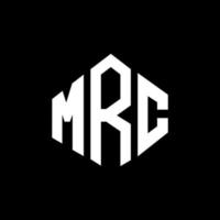 création de logo de lettre mrc avec forme de polygone. création de logo en forme de polygone et de cube mrc. modèle de logo vectoriel mrc hexagone couleurs blanches et noires. monogramme mrc, logo commercial et immobilier.