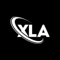 logo xla. xla lettre. création de logo de lettre xla. initiales logo xla liées avec un cercle et un logo monogramme majuscule. typographie xla pour la technologie, les affaires et la marque immobilière. vecteur