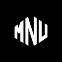 création de logo de lettre mnu avec forme de polygone. création de logo en forme de polygone et de cube mnu. modèle de logo vectoriel mnu hexagone couleurs blanches et noires. monogramme mnu, logo d'entreprise et immobilier.