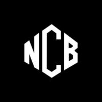 création de logo de lettre ncb avec forme de polygone. création de logo en forme de polygone et de cube ncb. modèle de logo vectoriel ncb hexagone couleurs blanches et noires. monogramme ncb, logo commercial et immobilier.