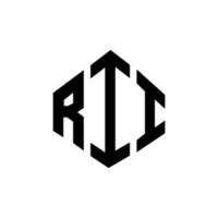 création de logo de lettre rii avec forme de polygone. création de logo en forme de polygone et de cube rii. modèle de logo vectoriel rii hexagone couleurs blanches et noires. monogramme rii, logo d'entreprise et immobilier.