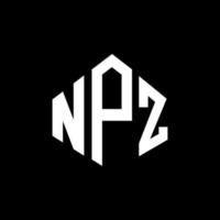 création de logo de lettre npz avec forme de polygone. création de logo en forme de polygone et de cube npz. modèle de logo vectoriel npz hexagone couleurs blanches et noires. monogramme npz, logo d'entreprise et immobilier.