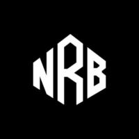 création de logo de lettre nrb avec forme de polygone. création de logo en forme de polygone et de cube nrb. modèle de logo vectoriel nrb hexagone couleurs blanches et noires. monogramme nrb, logo commercial et immobilier.