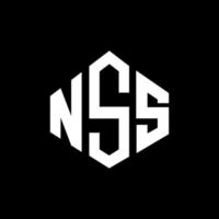 création de logo de lettre nss avec forme de polygone. création de logo en forme de polygone et de cube nss. modèle de logo vectoriel nss hexagone couleurs blanches et noires. monogramme nss, logo d'entreprise et immobilier.