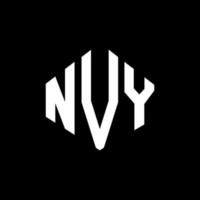 création de logo de lettre nvy avec forme de polygone. création de logo en forme de polygone et de cube nvy. modèle de logo vectoriel nvy hexagone couleurs blanches et noires. monogramme nvy, logo d'entreprise et immobilier.