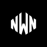 création de logo de lettre nwn avec forme de polygone. création de logo en forme de polygone et de cube nwn. modèle de logo vectoriel nwn hexagone couleurs blanches et noires. monogramme nwn, logo d'entreprise et immobilier.