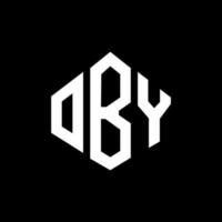 création de logo de lettre oby avec forme de polygone. création de logo en forme de polygone et de cube oby. modèle de logo vectoriel oby hexagone couleurs blanches et noires. monogramme oby, logo d'entreprise et immobilier.