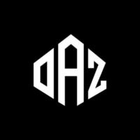 création de logo de lettre oaz avec forme de polygone. création de logo en forme de polygone et de cube oaz. modèle de logo vectoriel oaz hexagone couleurs blanches et noires. monogramme oaz, logo d'entreprise et immobilier.