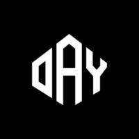 création de logo de lettre oay avec forme de polygone. création de logo en forme de polygone et de cube oay. modèle de logo vectoriel oay hexagone couleurs blanches et noires. monogramme oay, logo d'entreprise et immobilier.