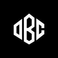 création de logo de lettre obc avec forme de polygone. création de logo en forme de polygone et de cube obc. modèle de logo vectoriel hexagone obc couleurs blanches et noires. monogramme obc, logo d'entreprise et immobilier.