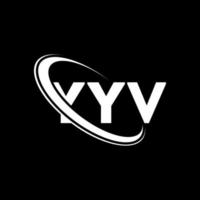 logo yyv. lettre yyv. création de logo de lettre yyv. initiales logo yyv liées avec un cercle et un logo monogramme majuscule. typographie yyv pour la technologie, les affaires et la marque immobilière. vecteur
