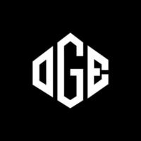 création de logo de lettre oge avec forme de polygone. création de logo en forme de polygone et de cube oge. modèle de logo vectoriel oge hexagone couleurs blanches et noires. monogramme oge, logo d'entreprise et immobilier.