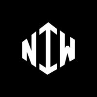 création de logo de lettre niw avec forme de polygone. nouvelle création de logo en forme de polygone et de cube. modèle de logo vectoriel niw hexagone couleurs blanches et noires. niw monogramme, logo d'entreprise et immobilier.