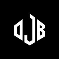 création de logo de lettre ojb avec forme de polygone. création de logo en forme de polygone et de cube ojb. modèle de logo vectoriel ojb hexagone couleurs blanches et noires. monogramme ojb, logo d'entreprise et immobilier.