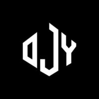 création de logo de lettre ojy avec forme de polygone. création de logo en forme de polygone et de cube ojy. modèle de logo vectoriel ojy hexagone couleurs blanches et noires. monogramme ojy, logo d'entreprise et immobilier.
