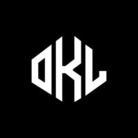création de logo de lettre okl avec forme de polygone. création de logo en forme de polygone et de cube okl. modèle de logo vectoriel okl hexagone couleurs blanches et noires. monogramme okl, logo d'entreprise et immobilier.