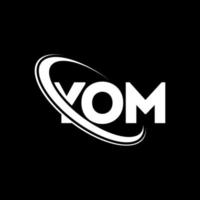 votre logo. ta lettre. création de logo de lettre yom. initiales yom logo liées avec un cercle et un logo monogramme majuscule. yom typographie pour la technologie, les affaires et la marque immobilière. vecteur