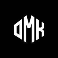 création de logo de lettre omk avec forme de polygone. création de logo en forme de polygone et de cube omk. modèle de logo vectoriel omk hexagone couleurs blanches et noires. monogramme omk, logo d'entreprise et immobilier.