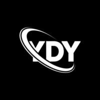 logo ydy. ma lettre. création de logo de lettre ydy. initiales logo ydy liées avec un cercle et un logo monogramme majuscule. typographie ydy pour la marque technologique, commerciale et immobilière. vecteur