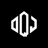 création de logo de lettre oqj avec forme de polygone. création de logo en forme de polygone et de cube oqj. modèle de logo vectoriel oqj hexagone couleurs blanches et noires. monogramme oqj, logo d'entreprise et immobilier.