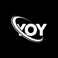 yoy logo. yoy lettre. création de logo de lettre yoy. initiales logo yoy liées avec un cercle et un logo monogramme majuscule. typographie yoy pour la technologie, les affaires et la marque immobilière. vecteur
