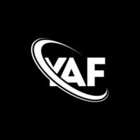 logo yaf. lettre de yaf. création de logo de lettre yaf. initiales logo yaf liées par un cercle et un logo monogramme majuscule. typographie yaf pour la technologie, les affaires et la marque immobilière. vecteur