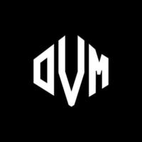 création de logo de lettre ovm avec forme de polygone. création de logo en forme de polygone et de cube ovm. modèle de logo vectoriel ovm hexagone couleurs blanches et noires. monogramme ovm, logo d'entreprise et immobilier.