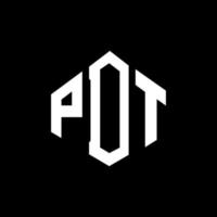 création de logo de lettre pdt avec forme de polygone. création de logo en forme de polygone et de cube pdt. modèle de logo vectoriel pdt hexagone couleurs blanches et noires. monogramme pdt, logo d'entreprise et immobilier.