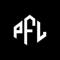 création de logo de lettre pfl avec forme de polygone. création de logo en forme de polygone et de cube pfl. modèle de logo vectoriel pfl hexagone couleurs blanches et noires. monogramme pfl, logo d'entreprise et immobilier.