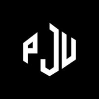création de logo de lettre pju avec forme de polygone. création de logo en forme de polygone et de cube pju. modèle de logo vectoriel pju hexagone couleurs blanches et noires. monogramme pju, logo d'entreprise et immobilier.