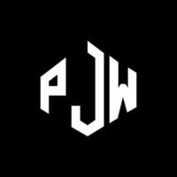 création de logo de lettre pjw avec forme de polygone. création de logo en forme de polygone et de cube pjw. modèle de logo vectoriel pjw hexagone couleurs blanches et noires. monogramme pjw, logo d'entreprise et immobilier.