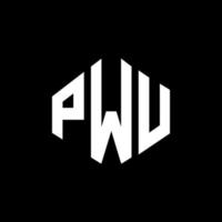 création de logo de lettre pwu avec forme de polygone. création de logo en forme de polygone et de cube pwu. modèle de logo vectoriel pwu hexagone couleurs blanches et noires. monogramme pwu, logo d'entreprise et immobilier.