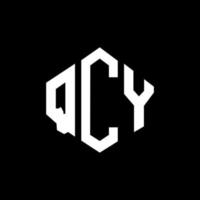 création de logo de lettre qcy avec forme de polygone. création de logo en forme de polygone et de cube qcy. modèle de logo vectoriel qcy hexagone couleurs blanches et noires. monogramme qcy, logo d'entreprise et immobilier.
