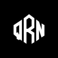 création de logo de lettre qrn avec forme de polygone. création de logo en forme de polygone et de cube qrn. modèle de logo vectoriel qrn hexagone couleurs blanches et noires. monogramme qrn, logo d'entreprise et immobilier.