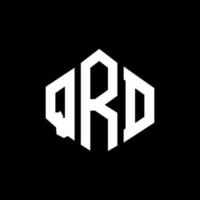 création de logo de lettre qrd avec forme de polygone. création de logo en forme de polygone et de cube qrd. modèle de logo vectoriel qrd hexagone couleurs blanches et noires. monogramme qrd, logo d'entreprise et immobilier.