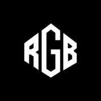 création de logo de lettre rvb avec forme de polygone. création de logo en forme de polygone et de cube rvb. modèle de logo vectoriel hexagone rvb couleurs blanches et noires. monogramme rgb, logo d'entreprise et immobilier.