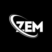 logo Zem. lettre zem. création de logo de lettre zem. initiales logo zem liées avec un cercle et un logo monogramme majuscule. typographie zem pour la technologie, les affaires et la marque immobilière. vecteur