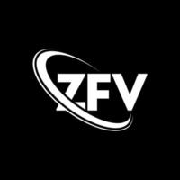 logo zfv. lettre zfv. création de logo de lettre zfv. initiales logo zfv liées avec un cercle et un logo monogramme majuscule. typographie zfv pour la technologie, les affaires et la marque immobilière. vecteur