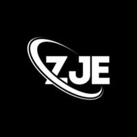 logo zje. lettre zje. création de logo de lettre zje. initiales logo zje liées avec un cercle et un logo monogramme majuscule. typographie zje pour la technologie, les affaires et la marque immobilière. vecteur