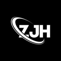 logo zjh. lettre zjh. création de logo de lettre zjh. initiales logo zjh liées avec un cercle et un logo monogramme majuscule. typographie zjh pour la marque technologique, commerciale et immobilière. vecteur