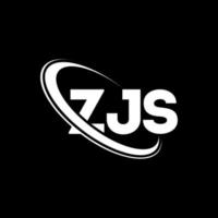 logo zjs. lettre zjs. création de logo de lettre zjs. initiales logo zjs liées avec un cercle et un logo monogramme majuscule. typographie zjs pour la technologie, les affaires et la marque immobilière. vecteur